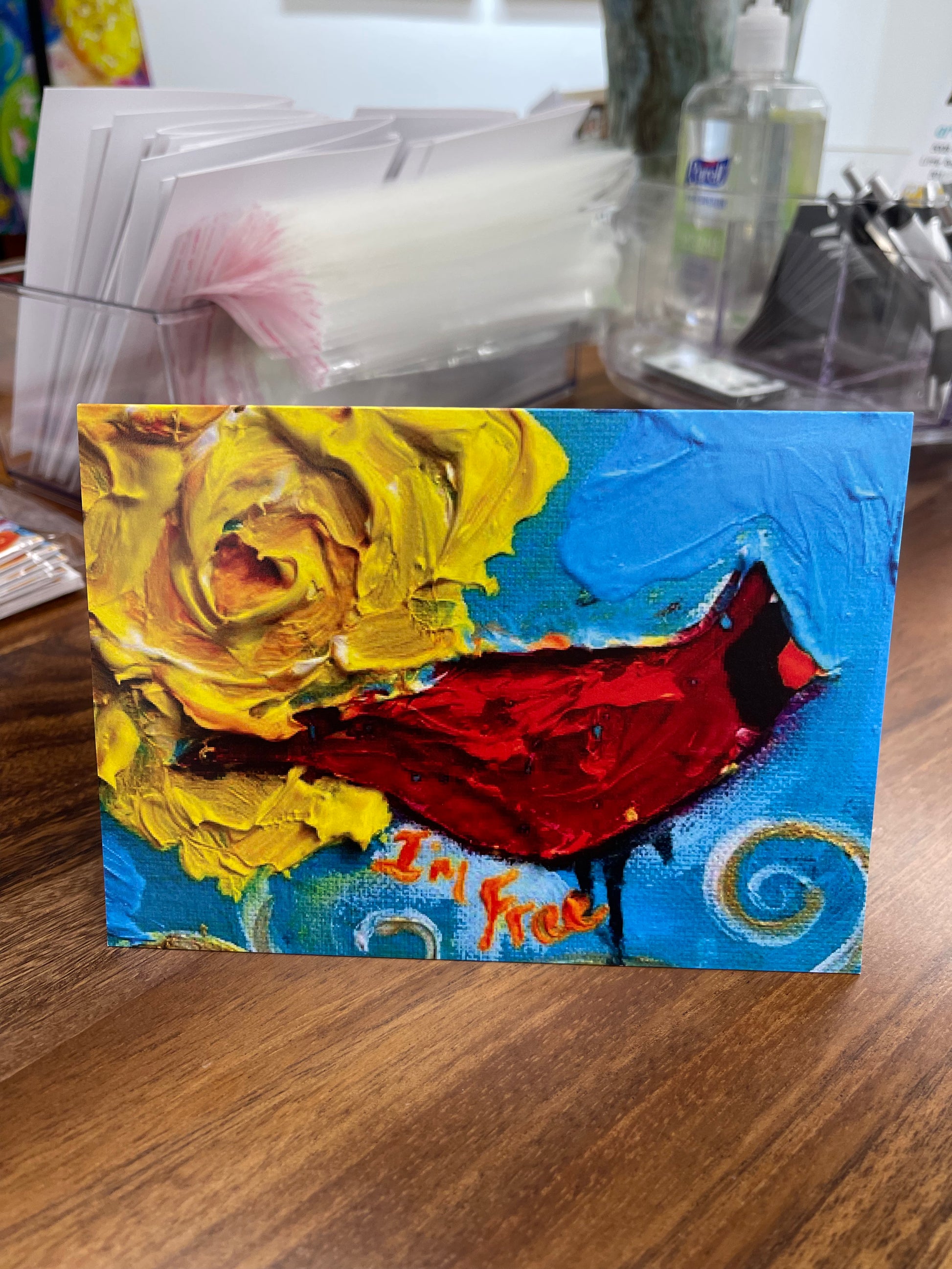 Cardinal art card by Tracee Gentry Matthews, view 5