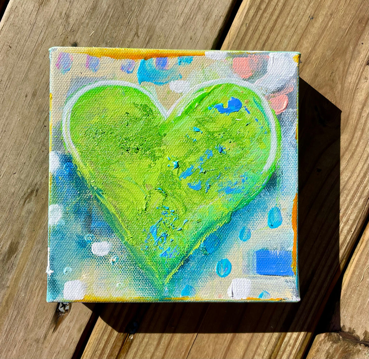 Green Heart with Dots