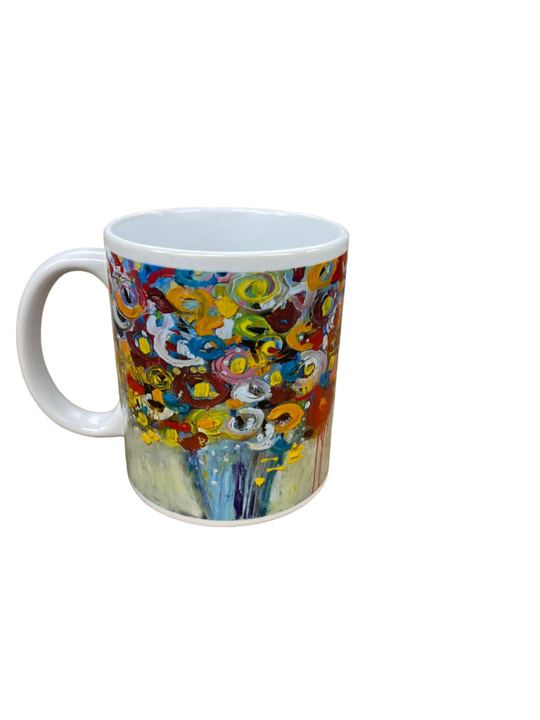Abstract floral mug by Tracee Gentry Matthews, view 2