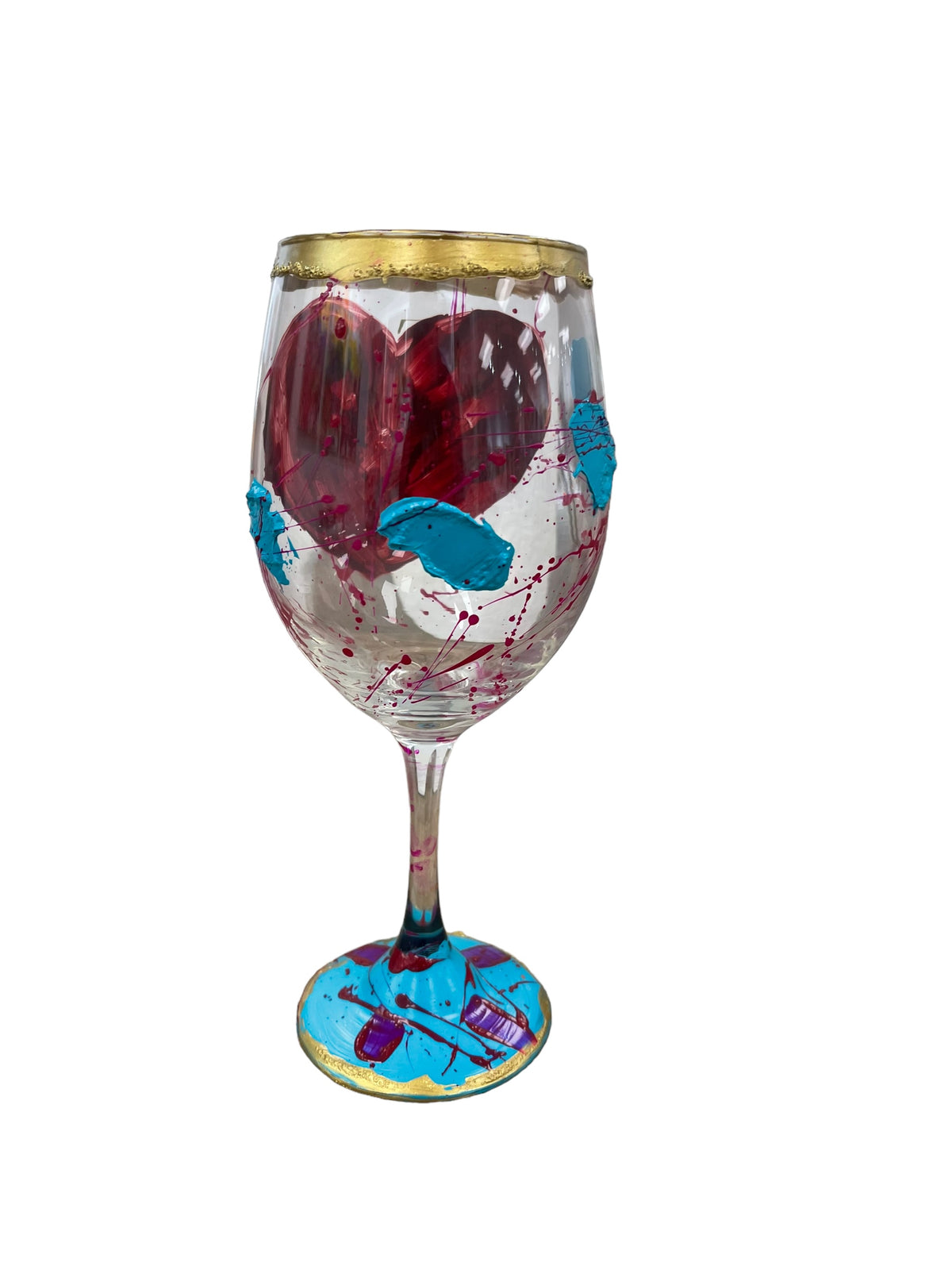 Hand-painted wine glasses C by Tracee Gentry Matthews, view 4