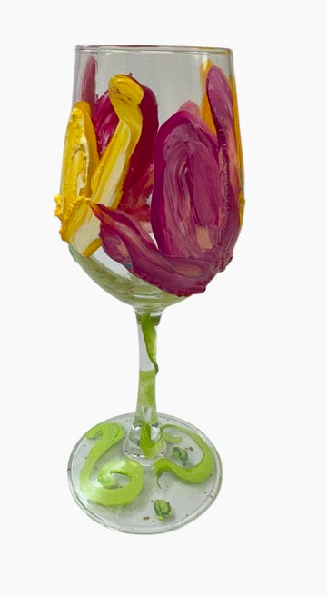 Tulip wine glass by Tracee Gentry Matthews, view 2