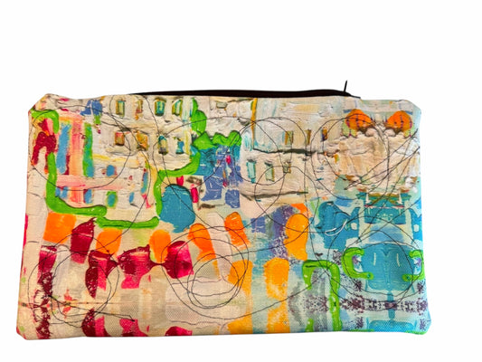One-of-a-kind stitched circle bag by Tracee Gentry Matthews