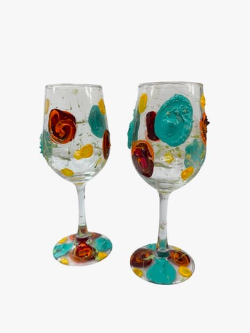 Colorful wine glass by Tracee Gentry Matthews, view 3