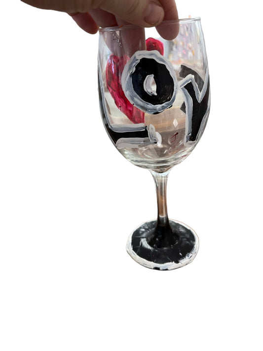 Colorful hand-painted wine glasses P by Tracee Gentry Matthews