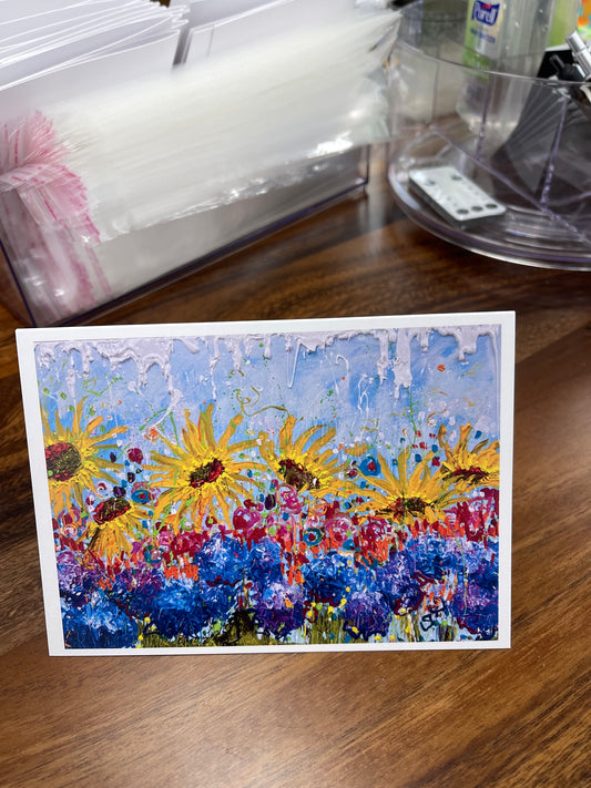 Floral garden art card with envelope by Tracee Gentry Matthews