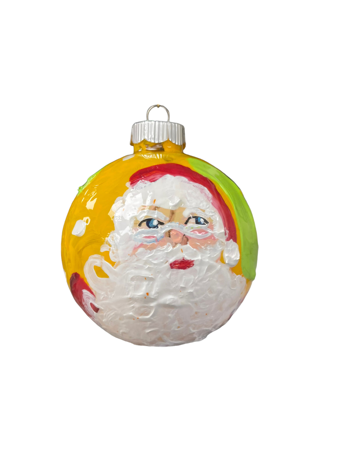 Hand-painted glass Christmas ornament J, 4.5 inch, by Tracee Gentry Matthews