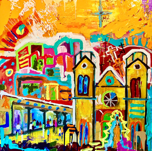 Santa Fe, New Mexico, 8x10 inch matted canvas print by Tracee Gentry Matthews