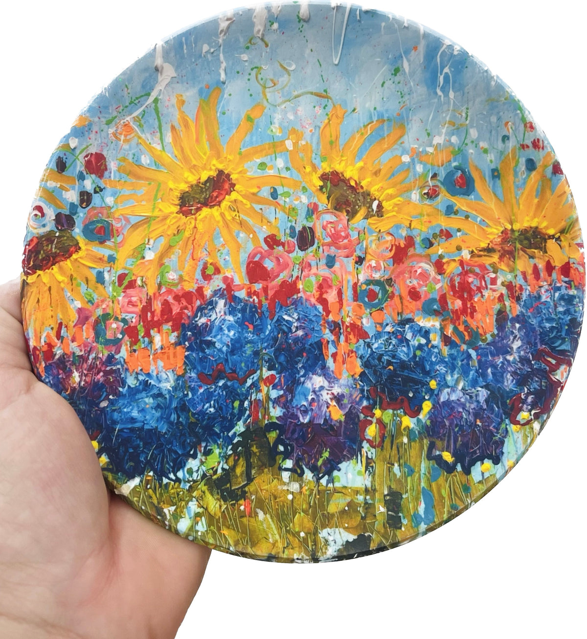 Small decorative plate with flowers by Tracee Gentry Matthews