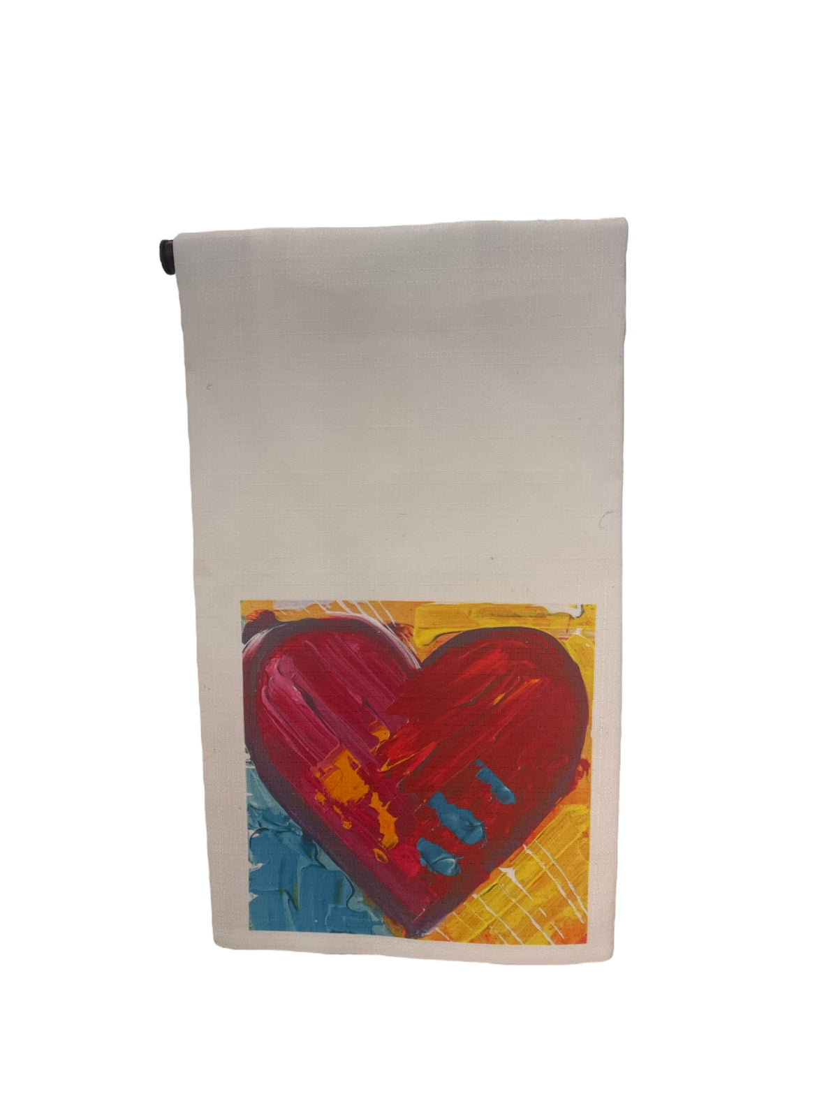 Heart tea towel printed from an original painting by Tracee Gentry Matthews