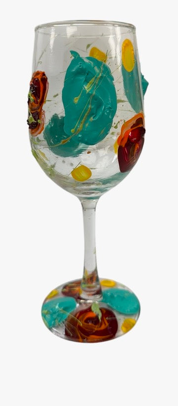 Colorful wine glass by Tracee Gentry Matthews, view 2