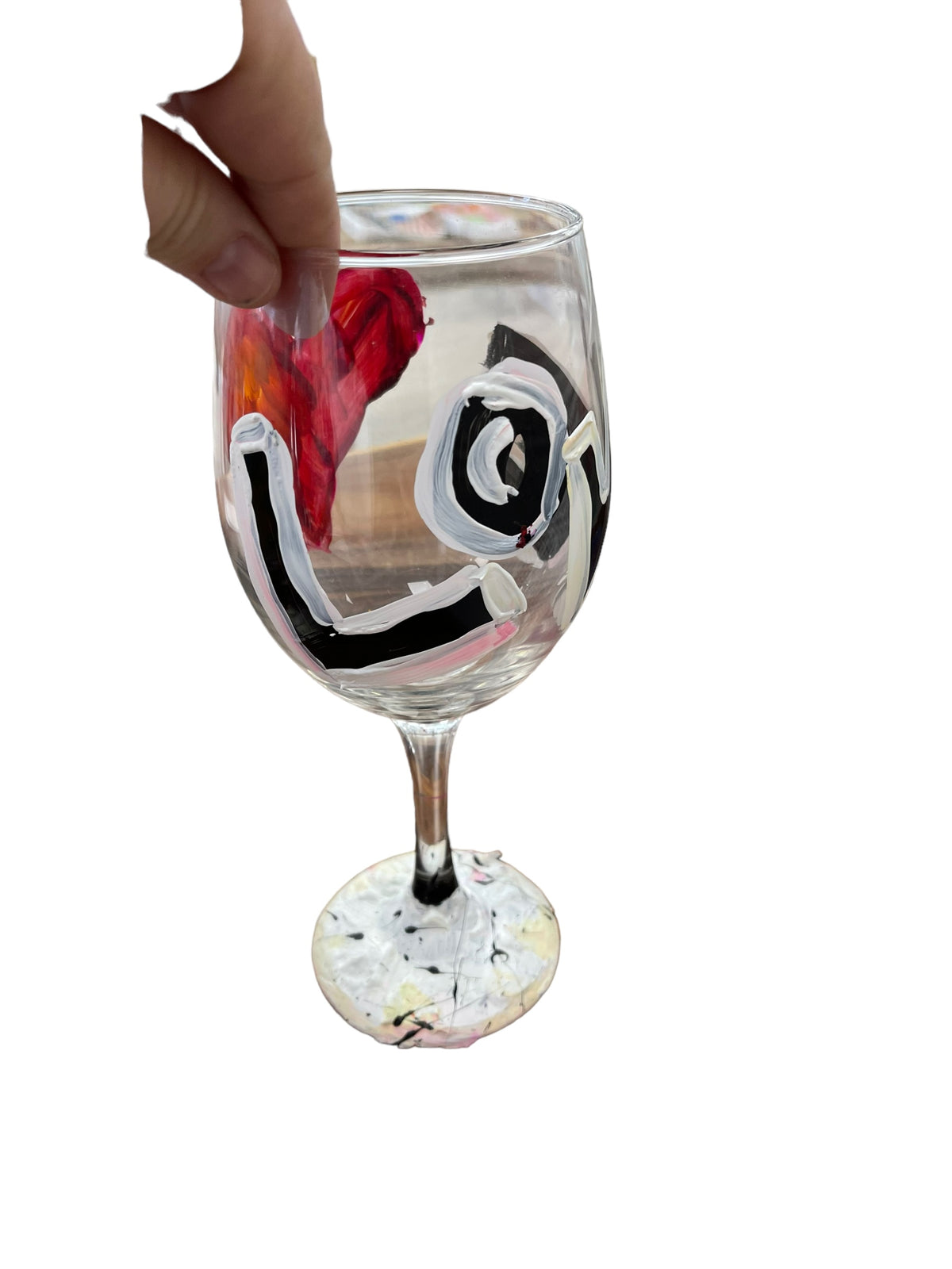 Colorful hand-painted wine glasses S by Tracee Gentry Matthews