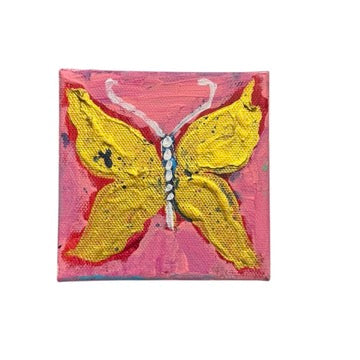 Butterfly, 4x4 inch small original painting by Tracee Gentry Matthews