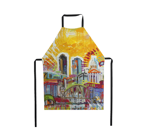 Little Rock skyline art apron by Tracee Gentry Matthews