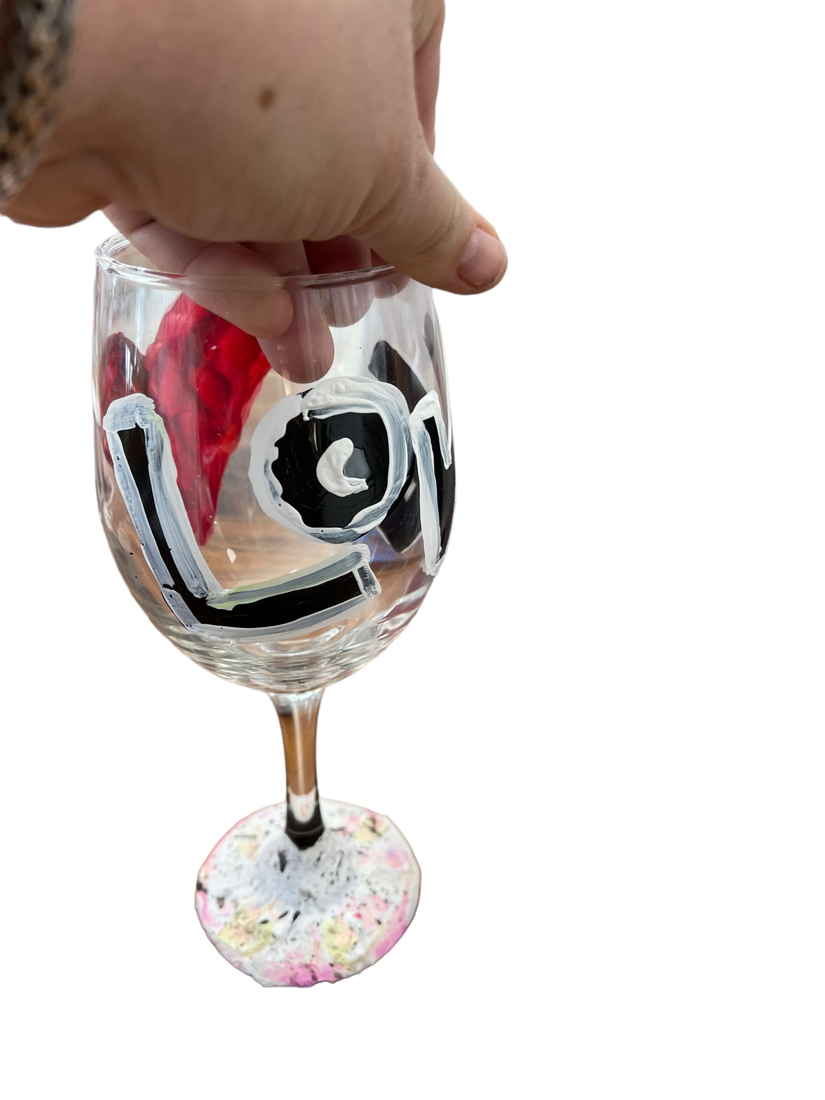 Colorful hand-painted wine glasses R by Tracee Gentry Matthews