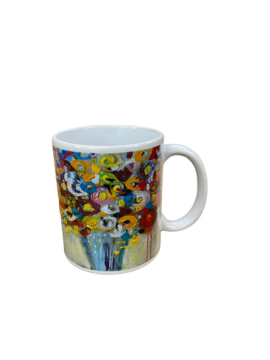Abstract floral coffee mug with art by Tracee Gentry Matthews