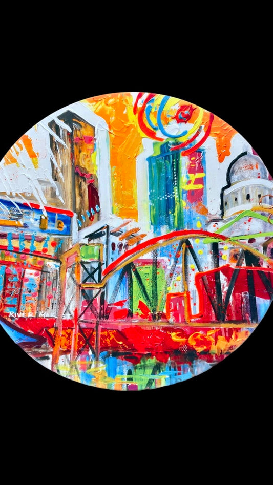 I Love Little Rock decorative glass bowl, 15.25 inch, with art by Tracee Gentry Matthews
