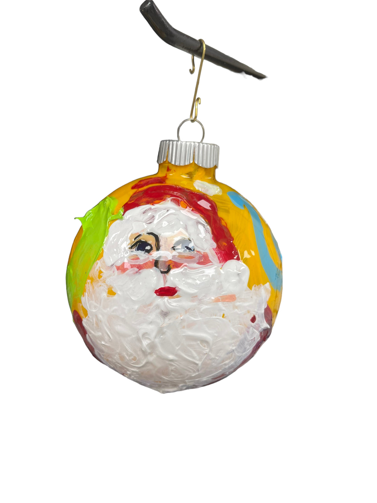 Hand-painted glass Christmas ornament AB, 4.5 inch, by Tracee Gentry Matthews