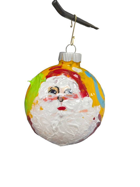 Hand-painted glass Christmas ornament AB, 4.5 inch, by Tracee Gentry Matthews