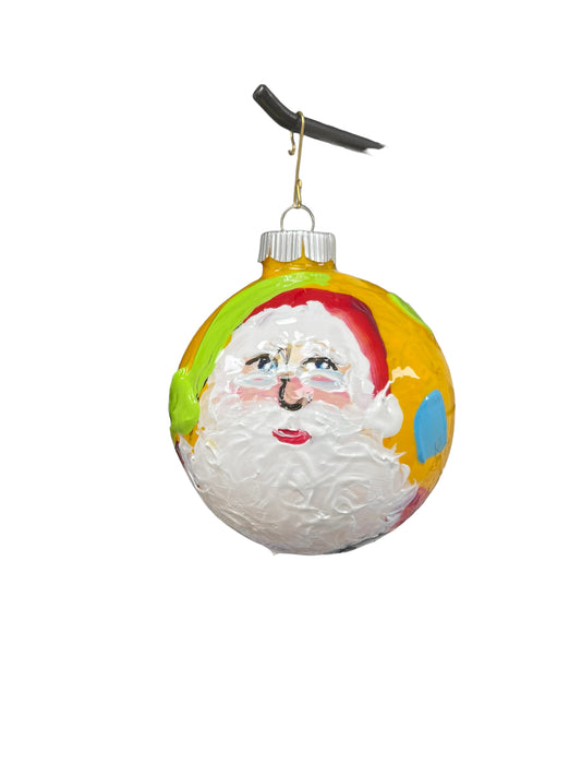 Hand-painted glass Christmas ornament F, 4.5 inch, by Tracee Gentry Matthews