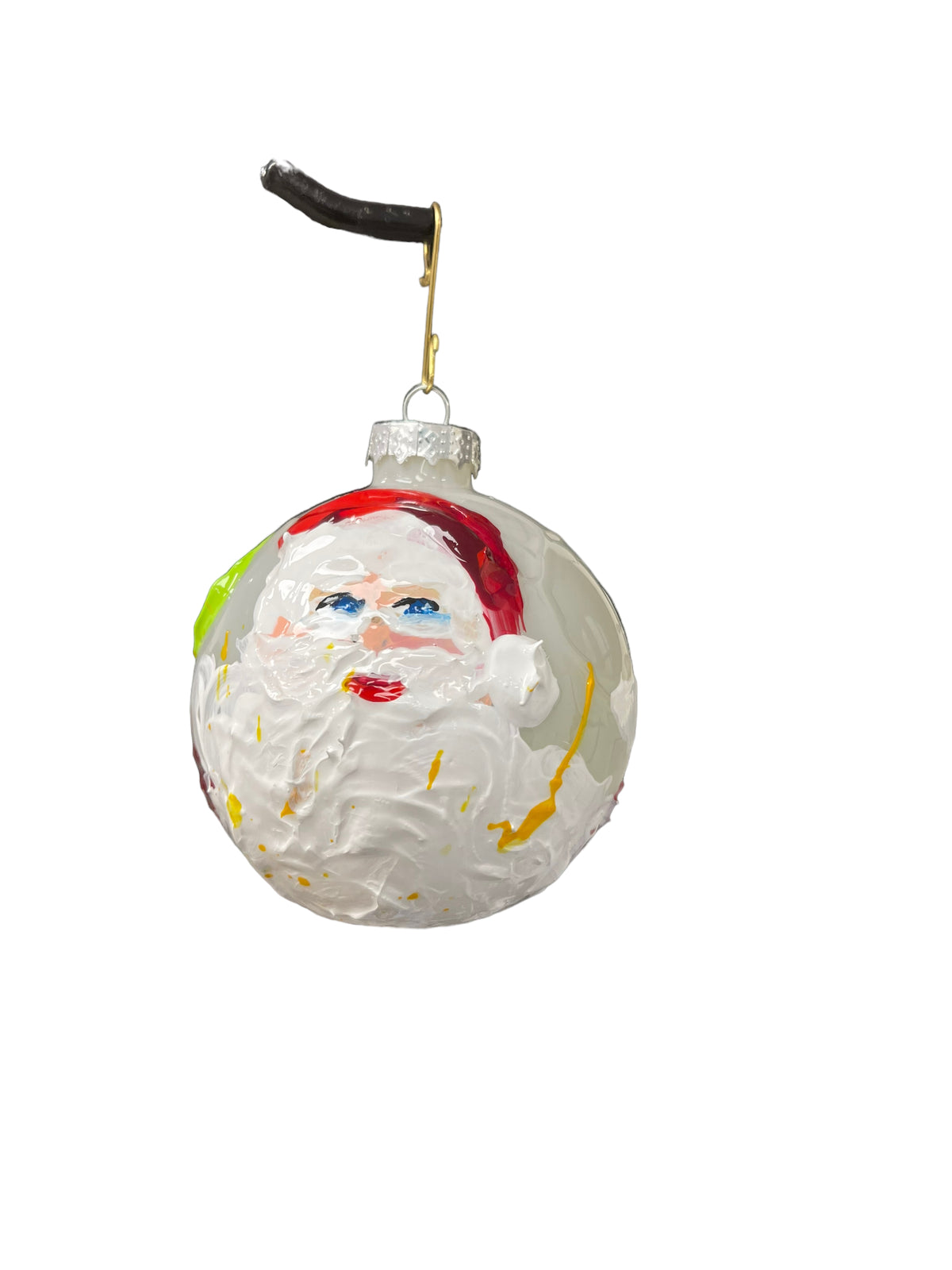 Hand-painted glass Christmas ornament B, 3.5 inch, by Tracee Gentry Matthews