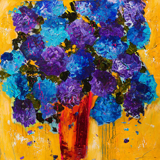 Hydrangeas, 24x24 inch stretched canvas print by Tracee Gentry Matthews