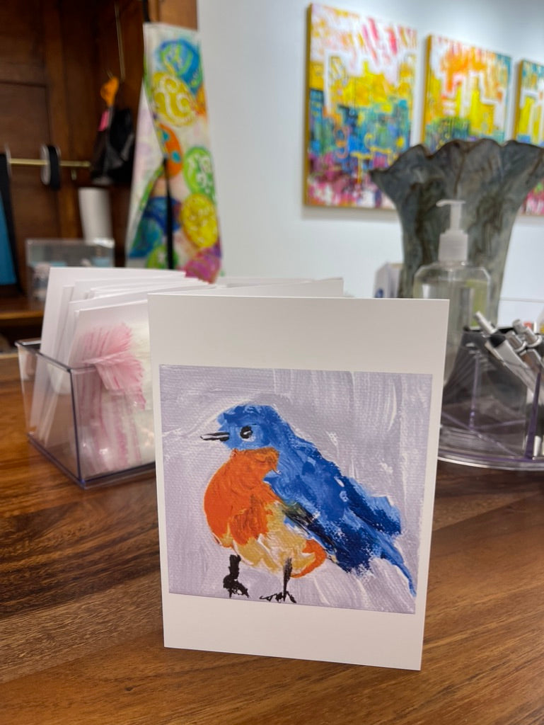 Little bluebird art card with envelope by Tracee Gentry Matthews