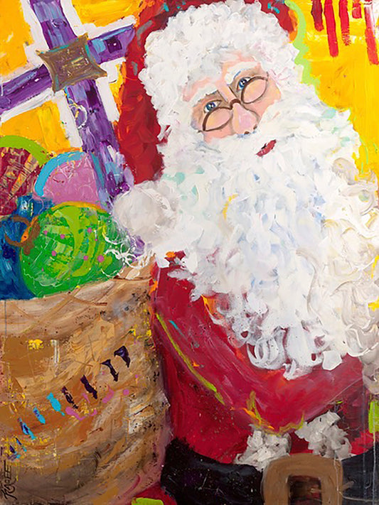 Santa, 8x10 inch matted canvas print by Tracee Gentry Matthews