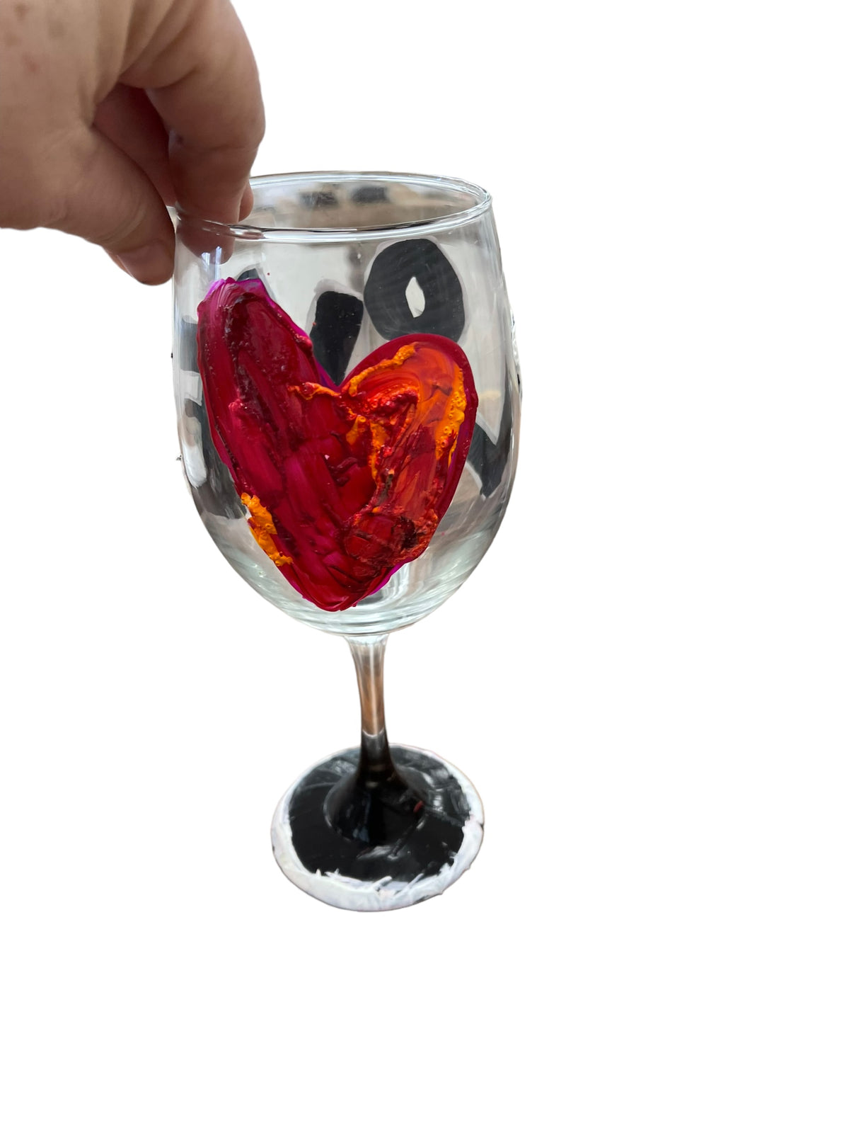 Colorful hand-painted wine glasses N by Tracee Gentry Matthews