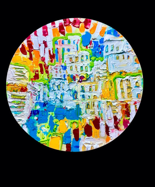 Dripping Color decorative glass bowl, 15.25 inch, with art by Tracee Gentry Matthews