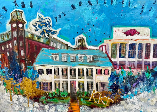 Painting commissioned for the Kappa House at the University of Arkansas, by Tracee Gentry Matthews