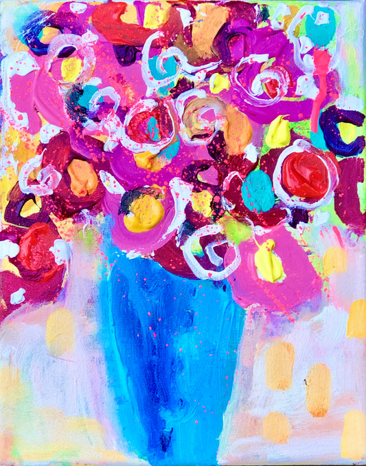 Floral, 8x10 inch matted canvas print by Tracee Gentry Matthews