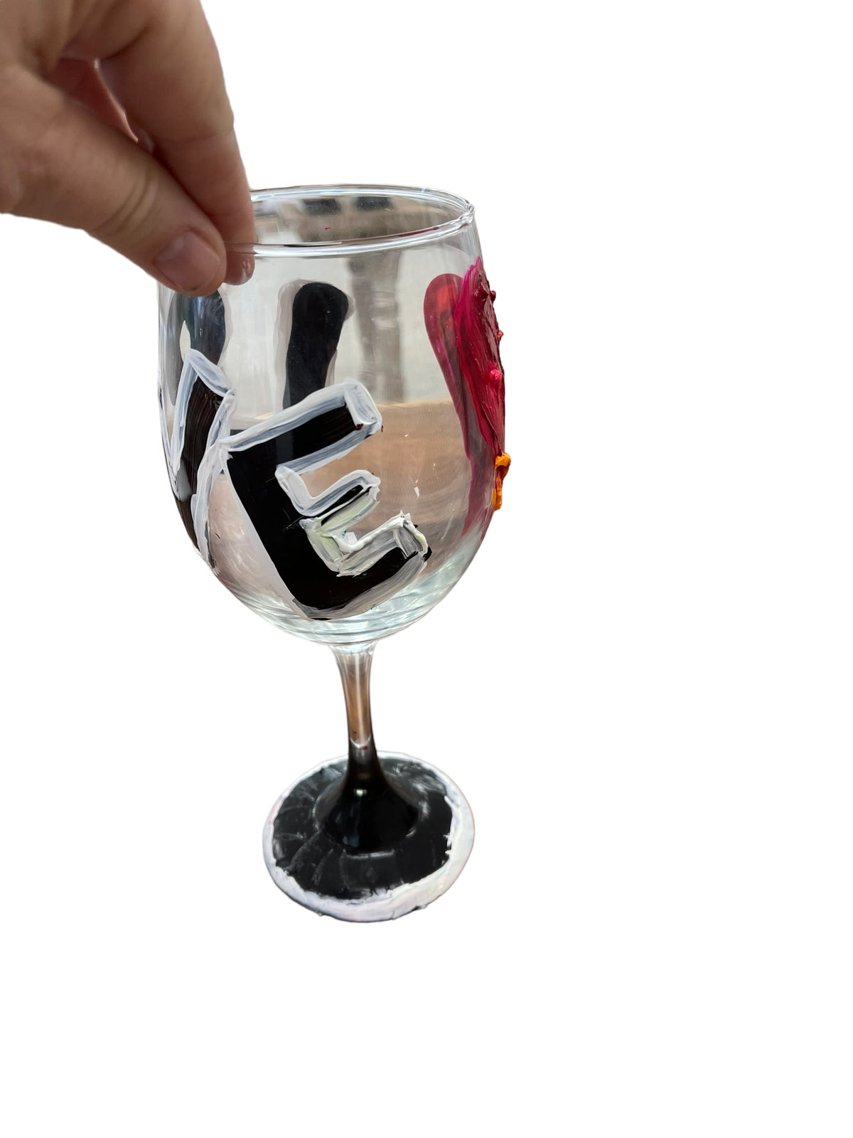 Hand-painted wine glasses N by Tracee Gentry Matthews, view 2