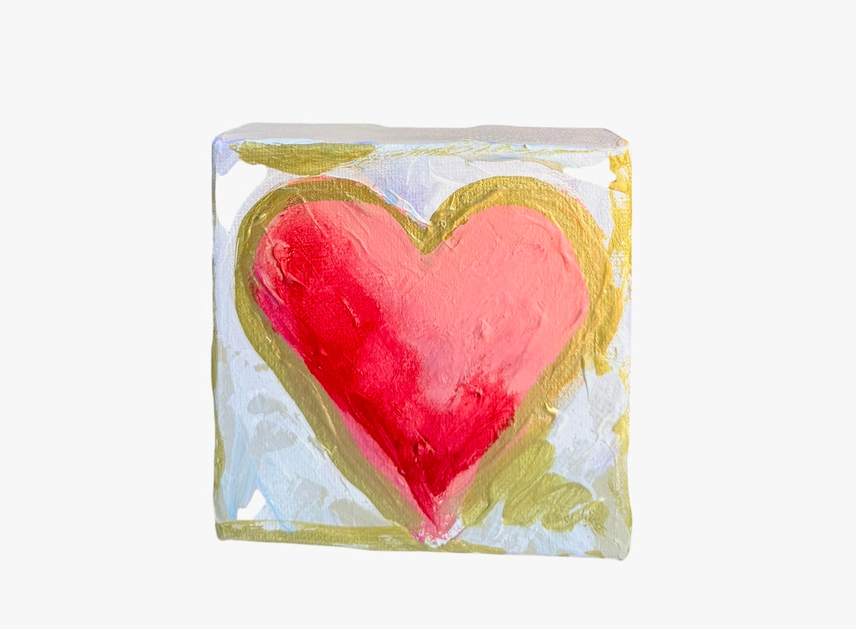 Heart, 4x4 inch small original painting by Tracee Gentry Matthews