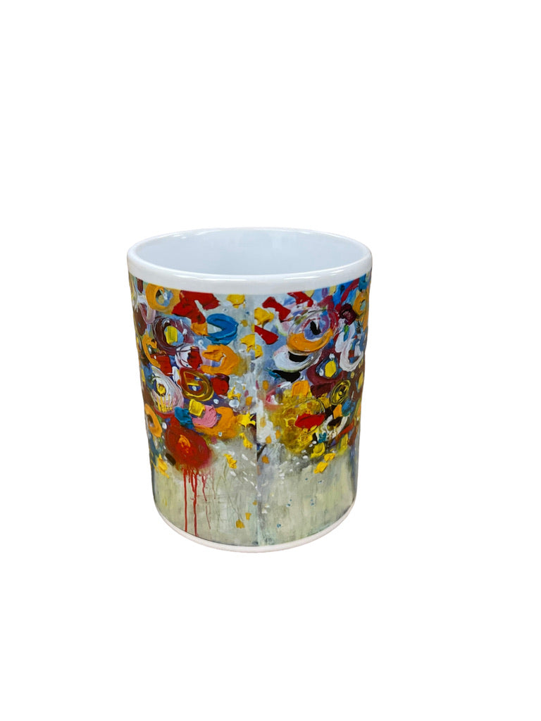 Abstract floral mug by Tracee Gentry Matthews, view 3