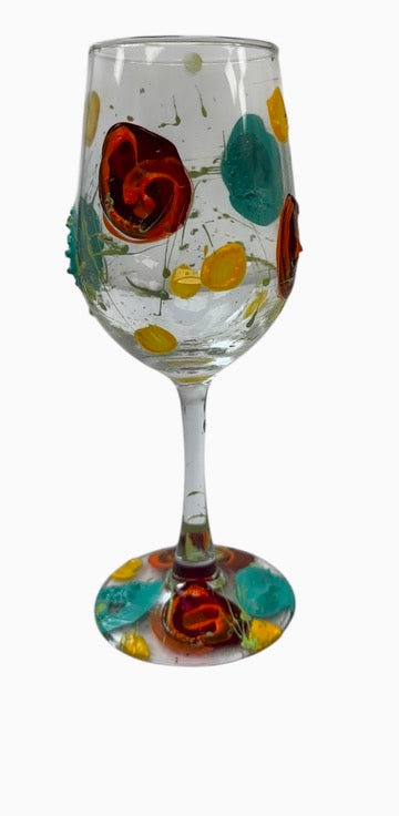Colorful wine glass by Tracee Gentry Matthews, view 2