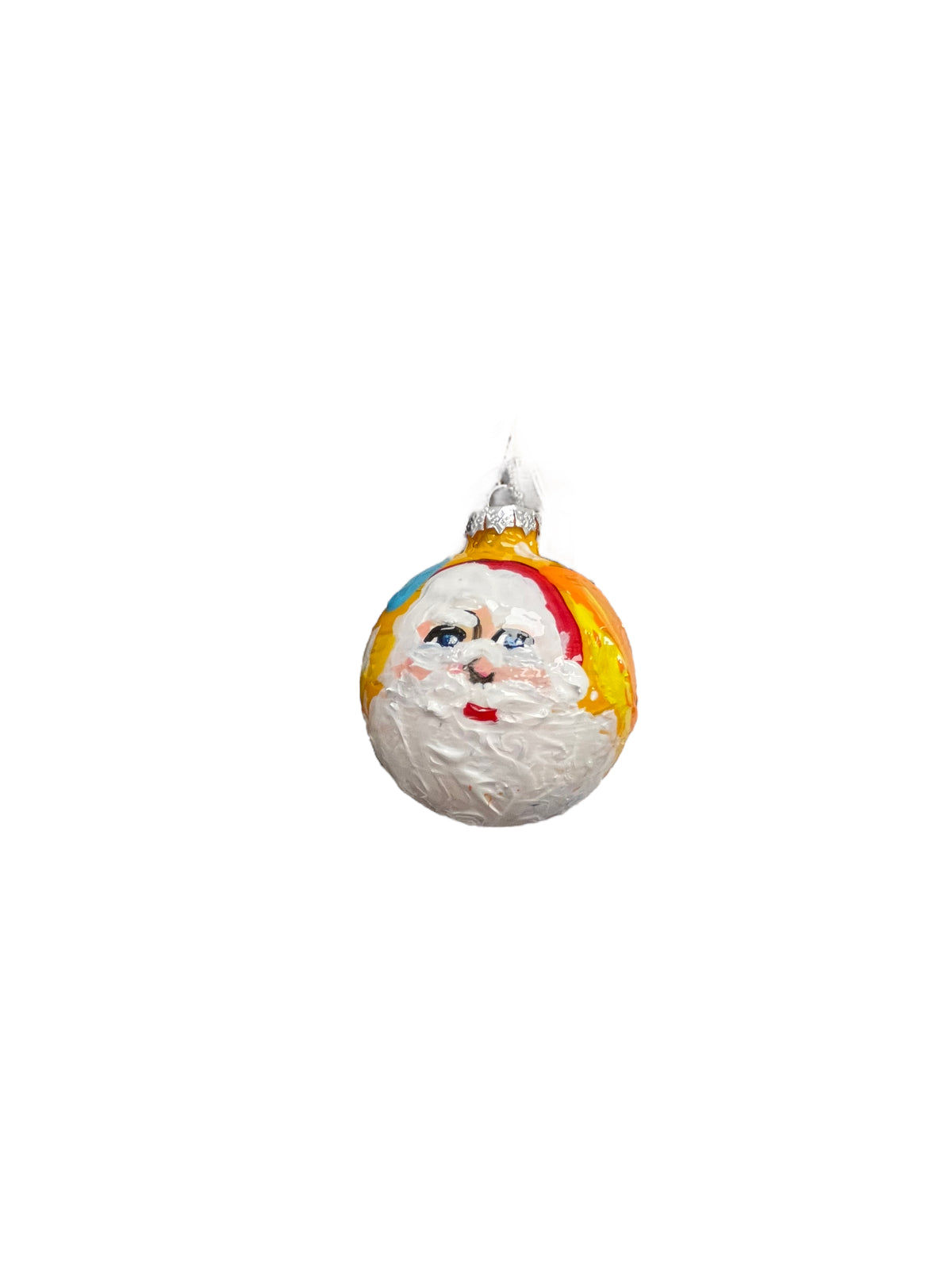 Hand-painted glass Christmas ornament R, 3.5 inch, by Tracee Gentry Matthews