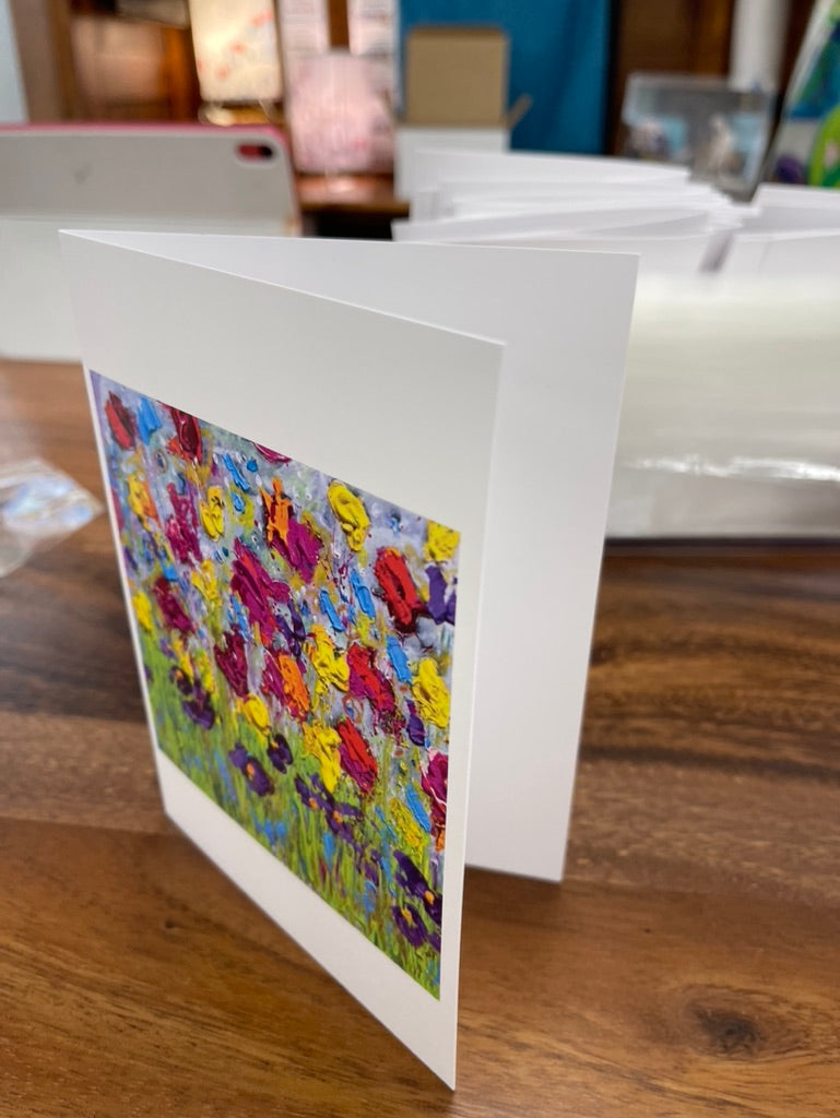Colorful garden art card by Tracee Gentry Matthews, view 2