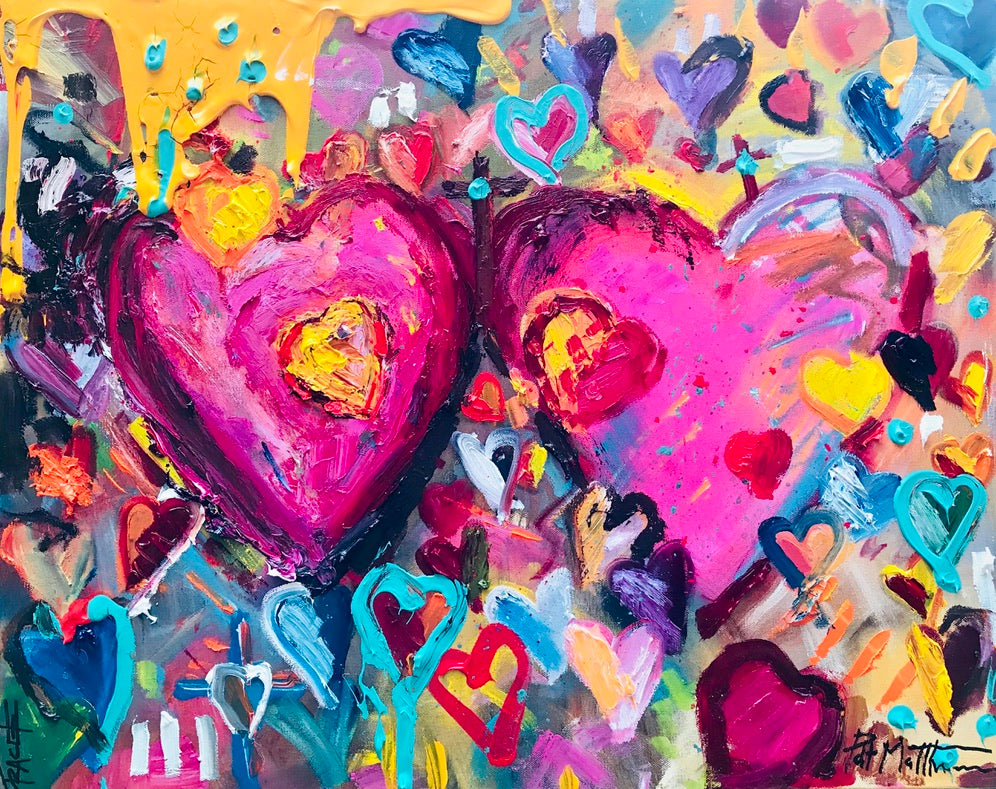 Hearts, 8x10 inch matted canvas print by Tracee Gentry Matthews