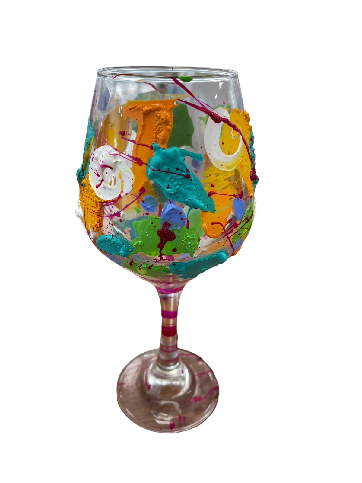 Hand-painted wine glasses Q by Tracee Gentry Matthews, view 2