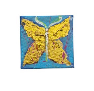 Butterfly, 4x4 inch small original painting by Tracee Gentry Matthews