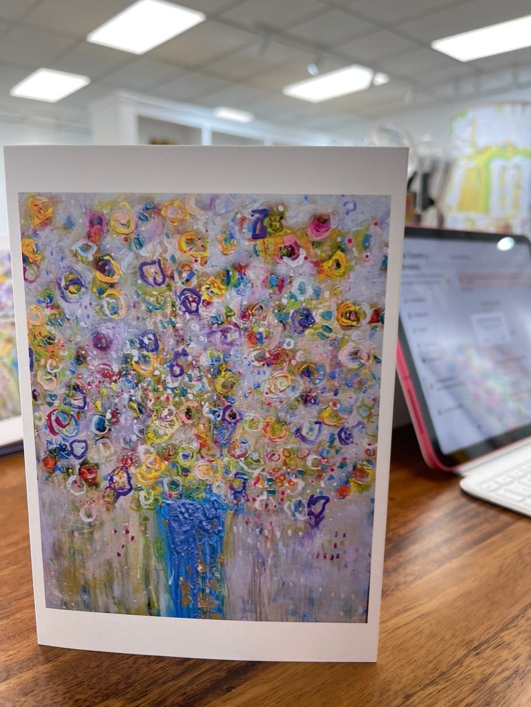 Colorful floral art card by Tracee Gentry Matthews, view 2