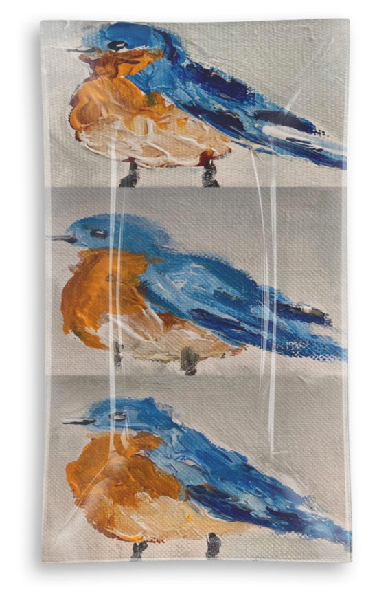 Bluebird glass tray, 8x14 inch, by Tracee Gentry Matthews