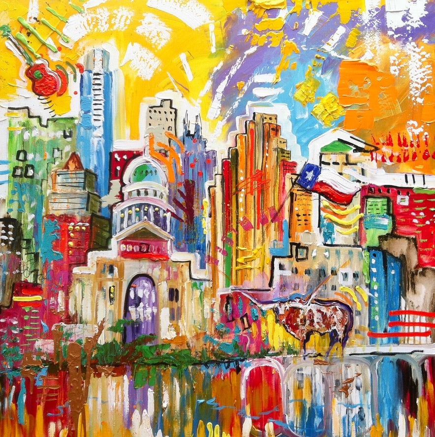 Texas, 8x10 inch matted canvas print by Tracee Gentry Matthews