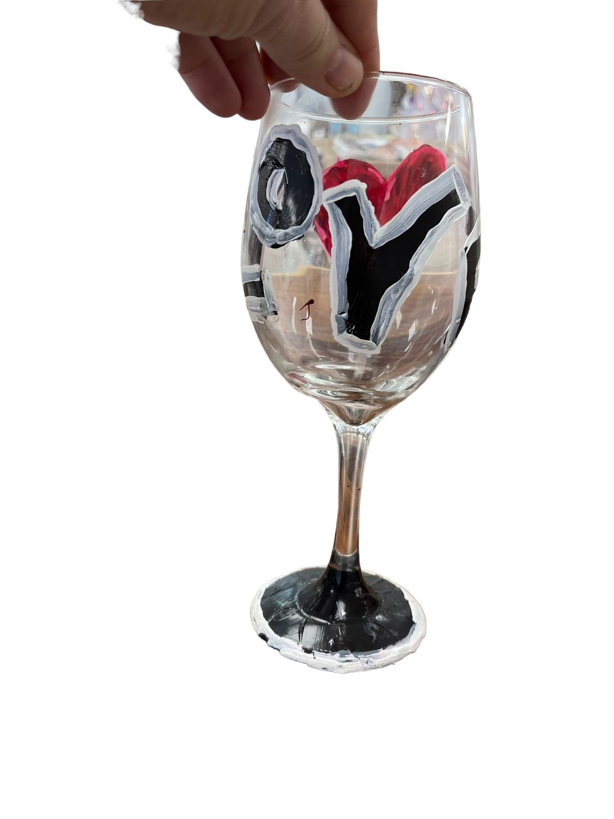 Hand-painted wine glasses P by Tracee Gentry Matthews, view 3