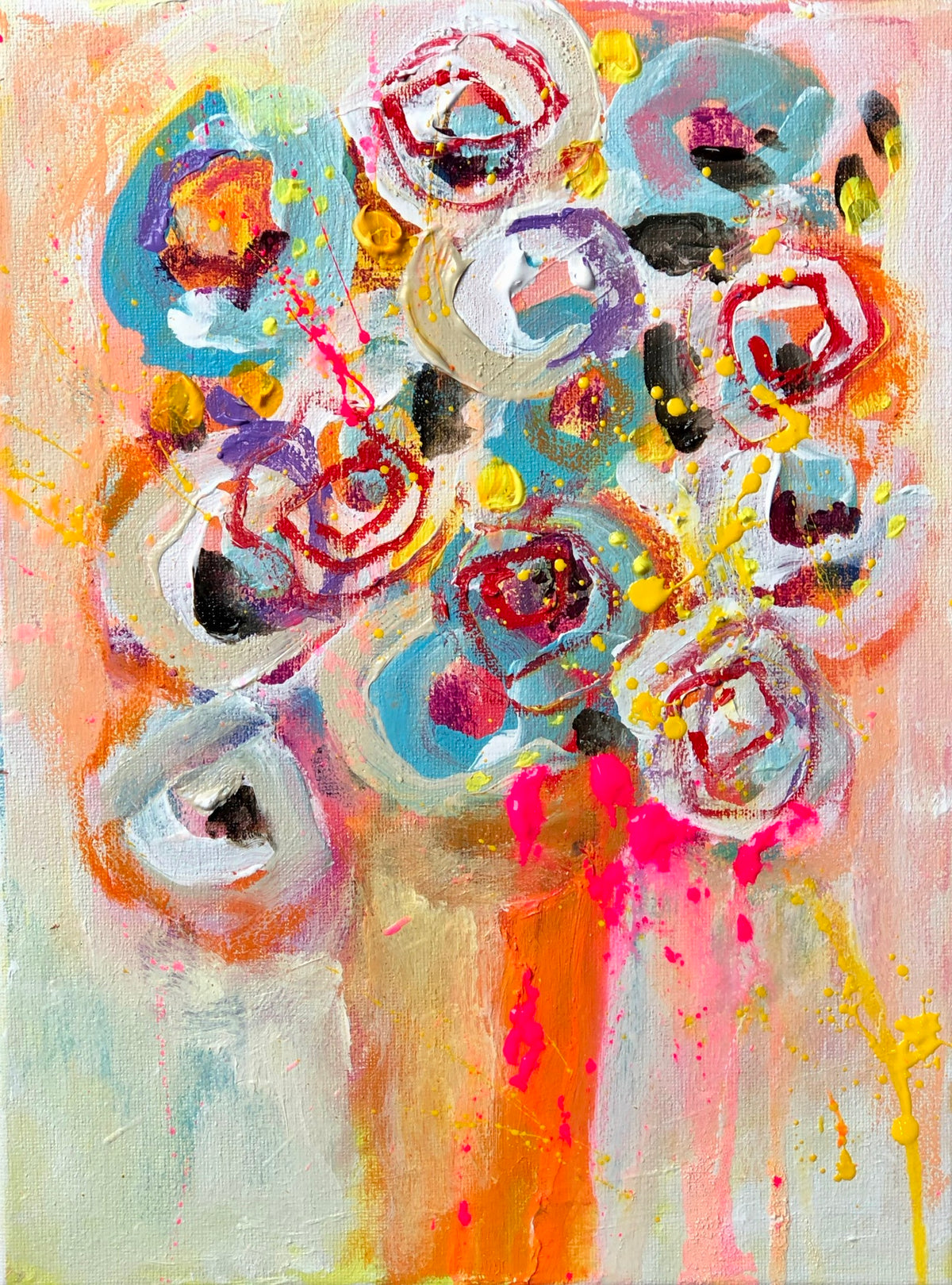 Floral, 8x10 inch matted canvas print by Tracee Gentry Matthews
