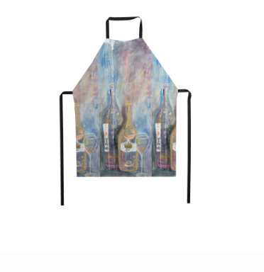 The Queen wine art apron by Tracee Gentry Matthews