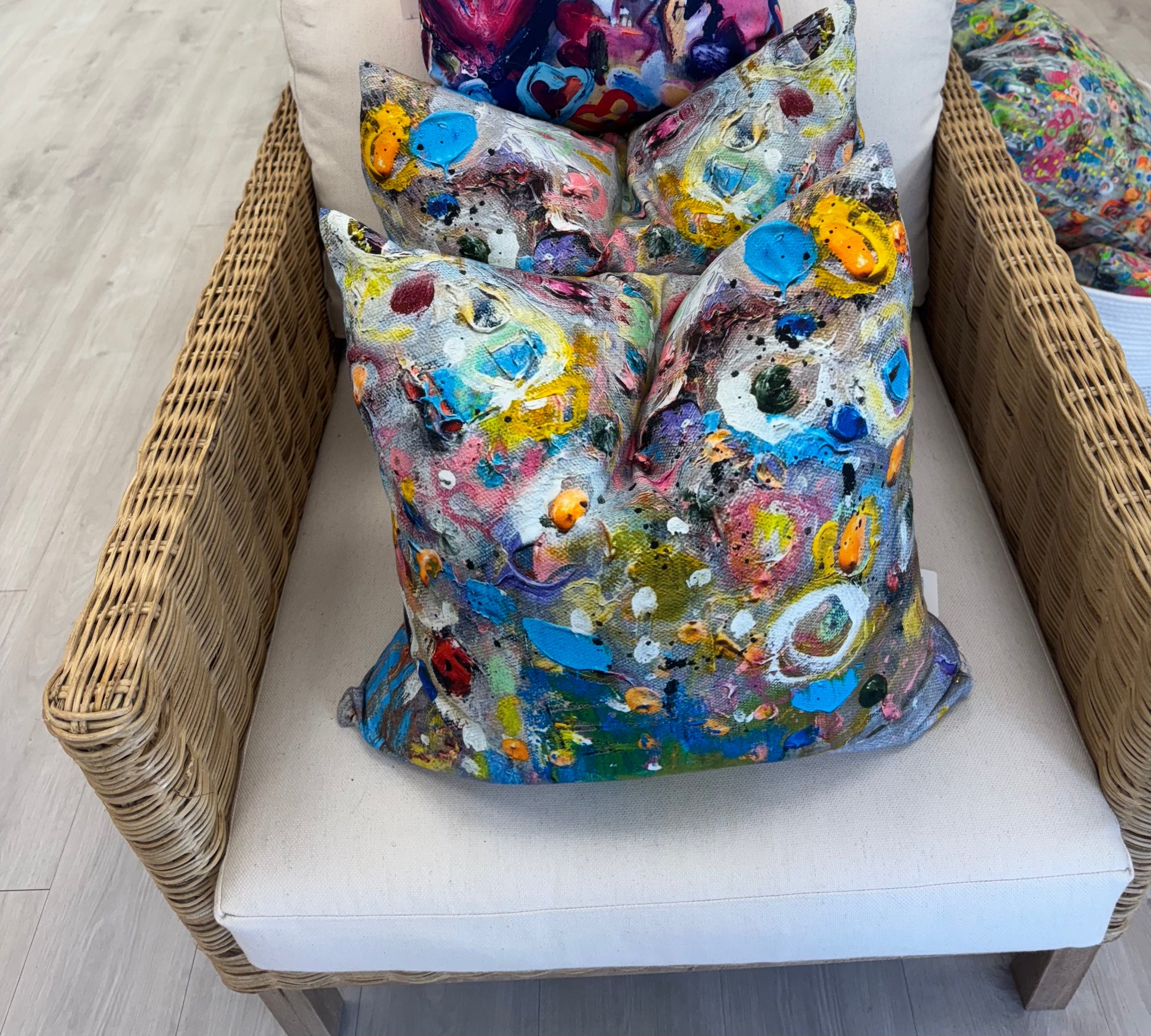 Floral in green vase art pillow, 20x20 inch, by Tracee Gentry Matthews