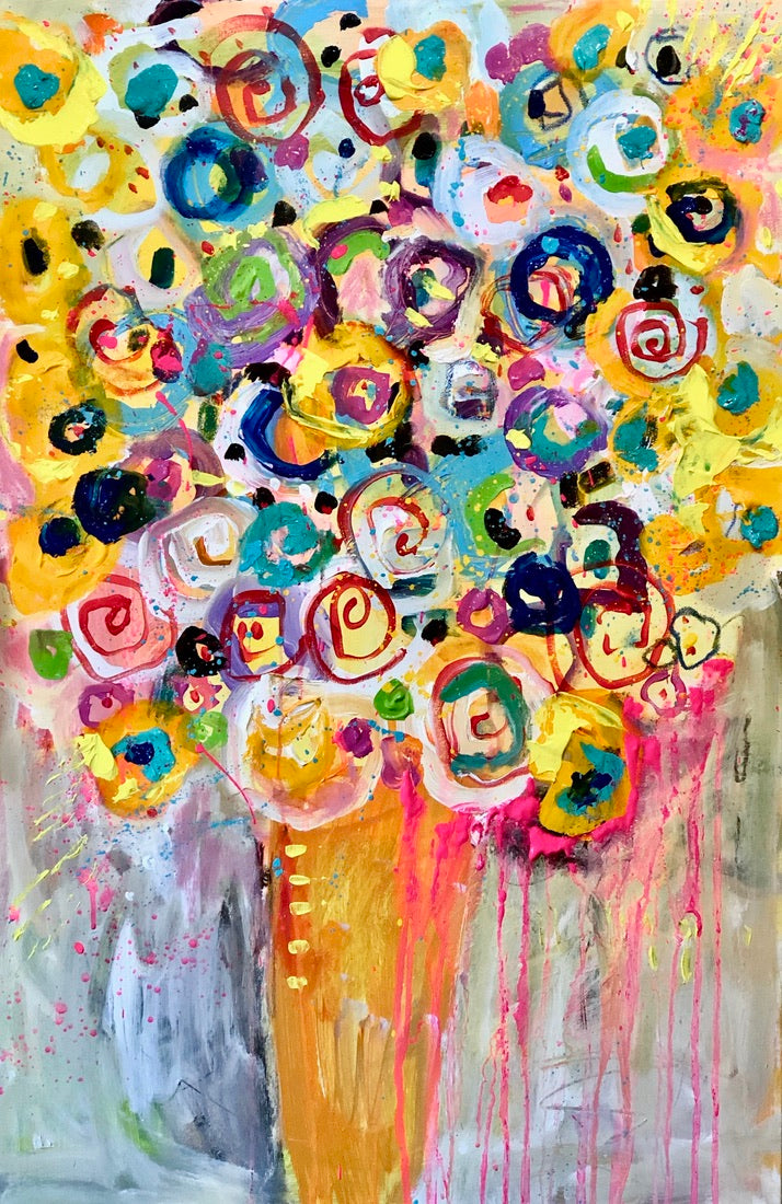 Floral, 8x10 inch matted canvas print by Tracee Gentry Matthews