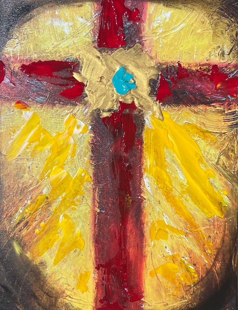 Cross, 8x10 inch matted canvas print by Tracee Gentry Matthews