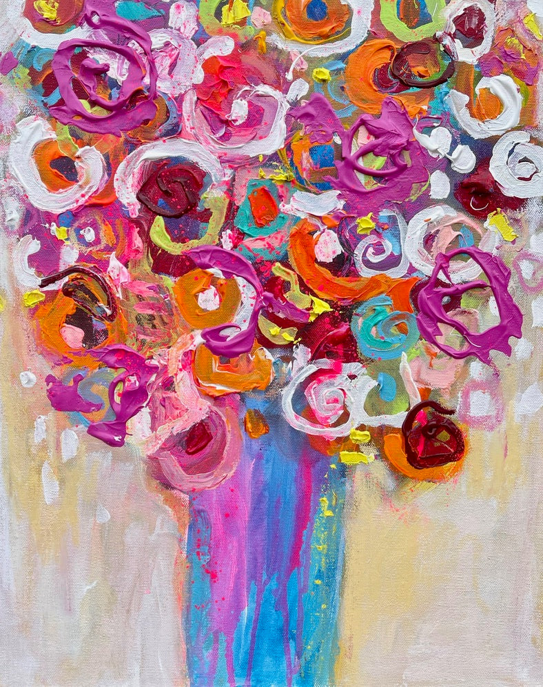 Floral, 8x10 inch matted canvas print by Tracee Gentry Matthews